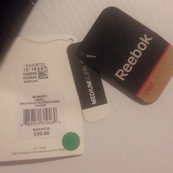 Reebok black mesh back racetrack sport bra - Picture 4 of 7